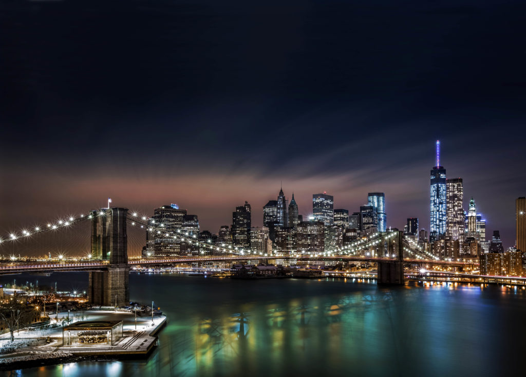 new york skyline at night