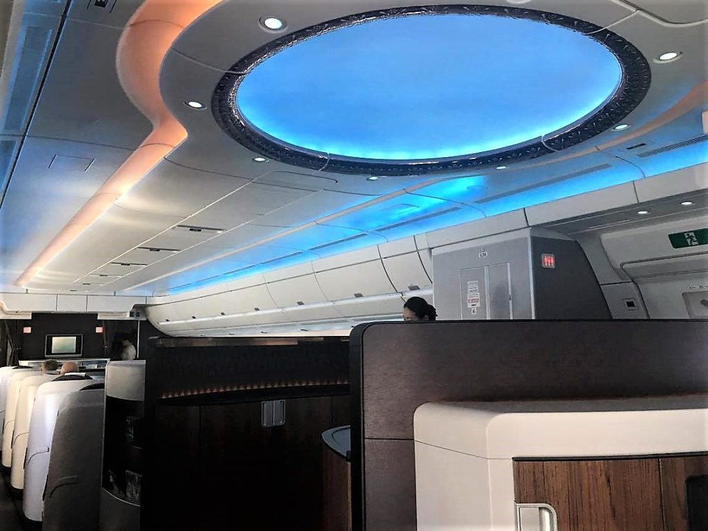 Qatar business class review A350 Cabin