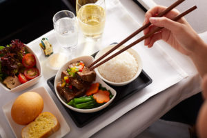 Cathay Pacific business class meal