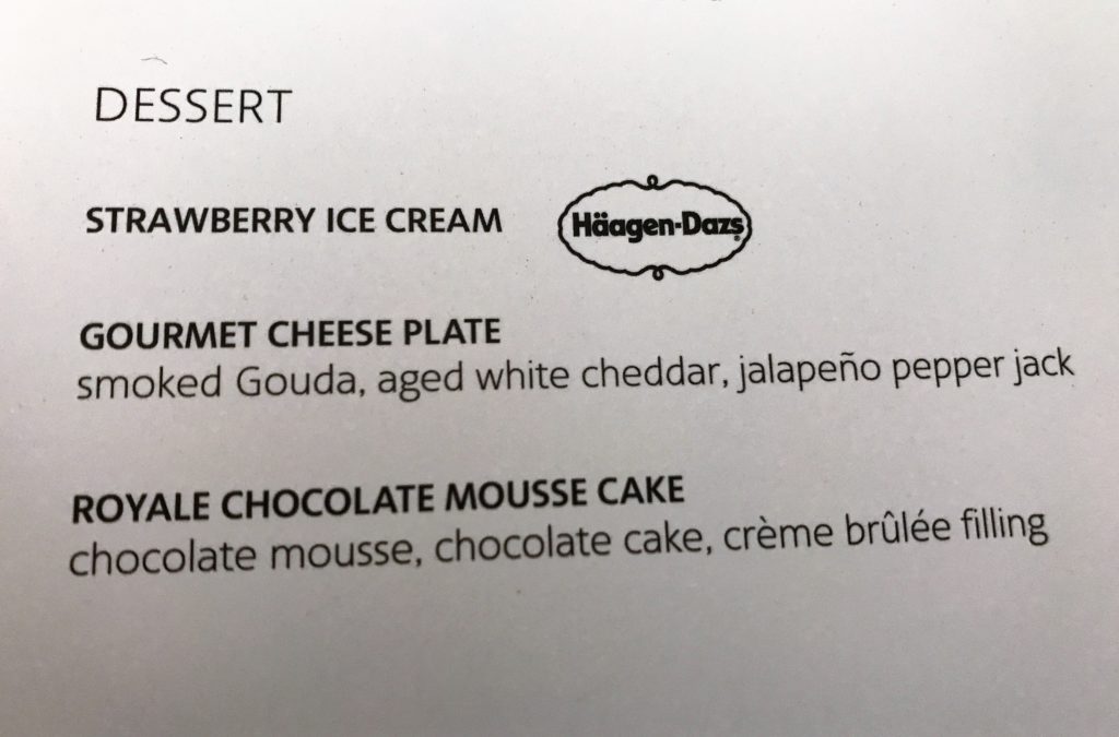 Desert Menu