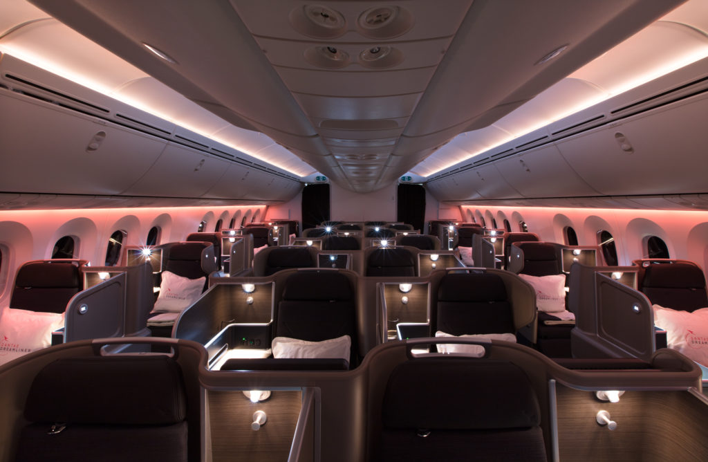 Qantas new B787 business class cabin