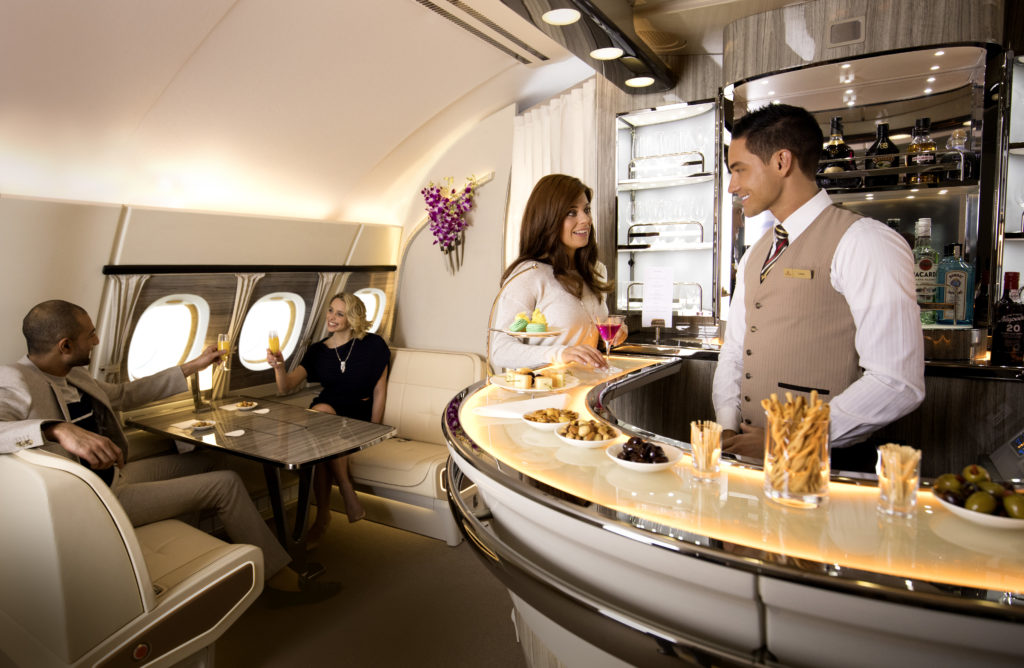 Emirates A380 on board bar