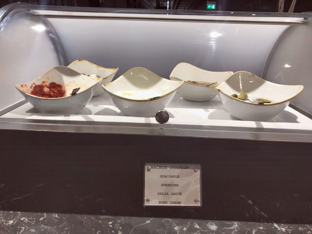 Plaza Premium lounge Heathrow Terminal 5 review nacho bar