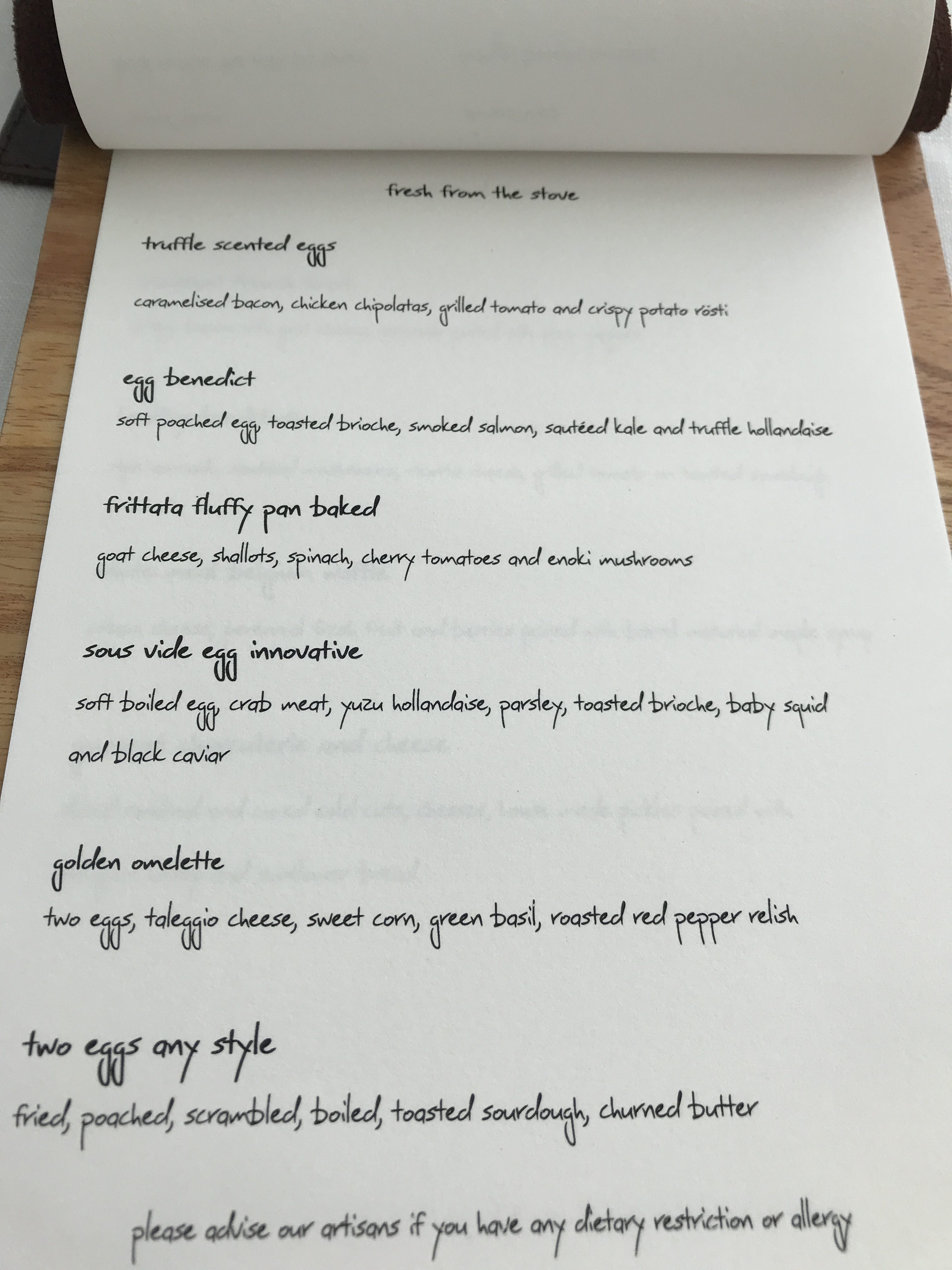 The Sanchaya review breakfast menu