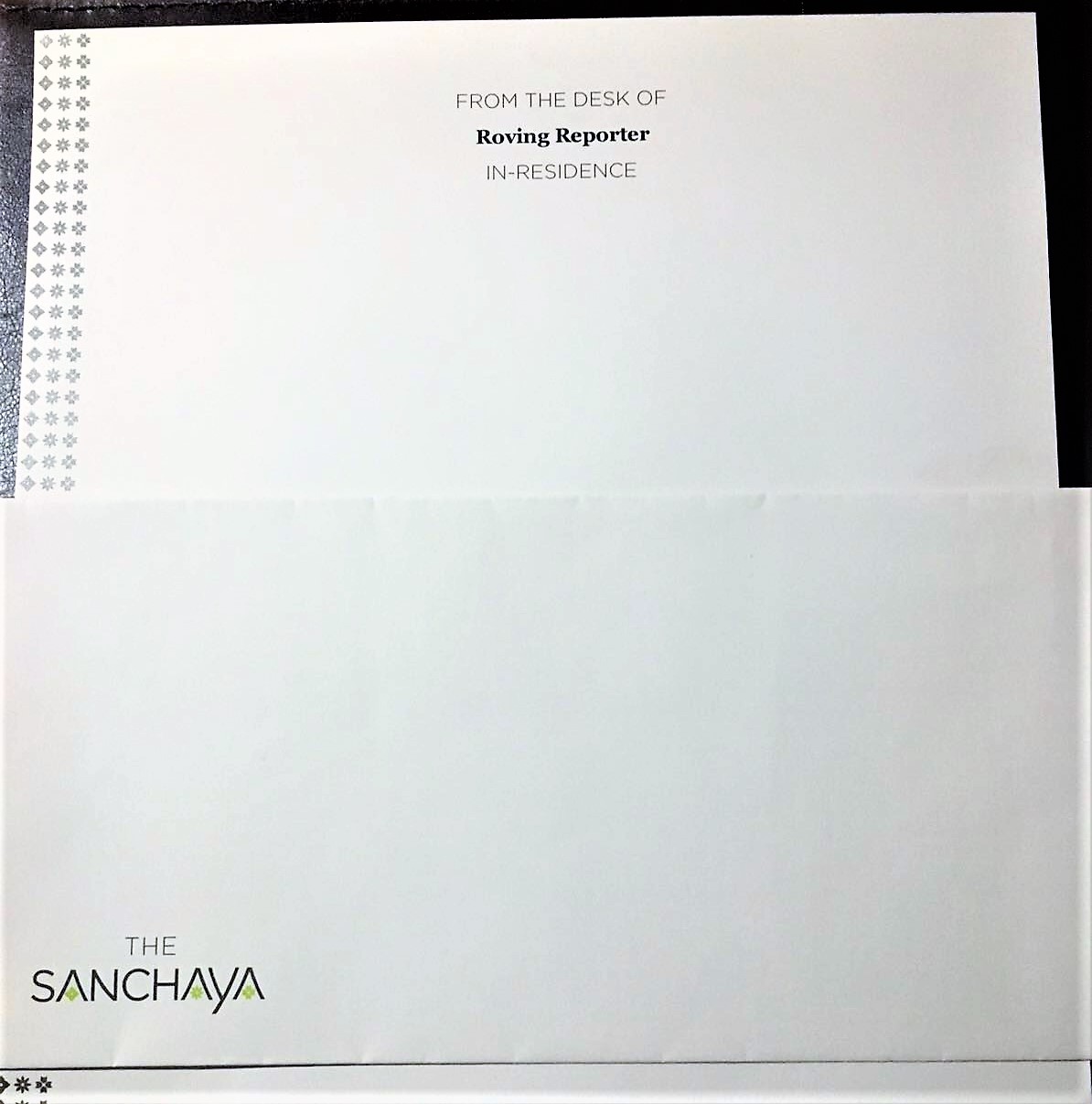 The Sanchaya hotel Menu 