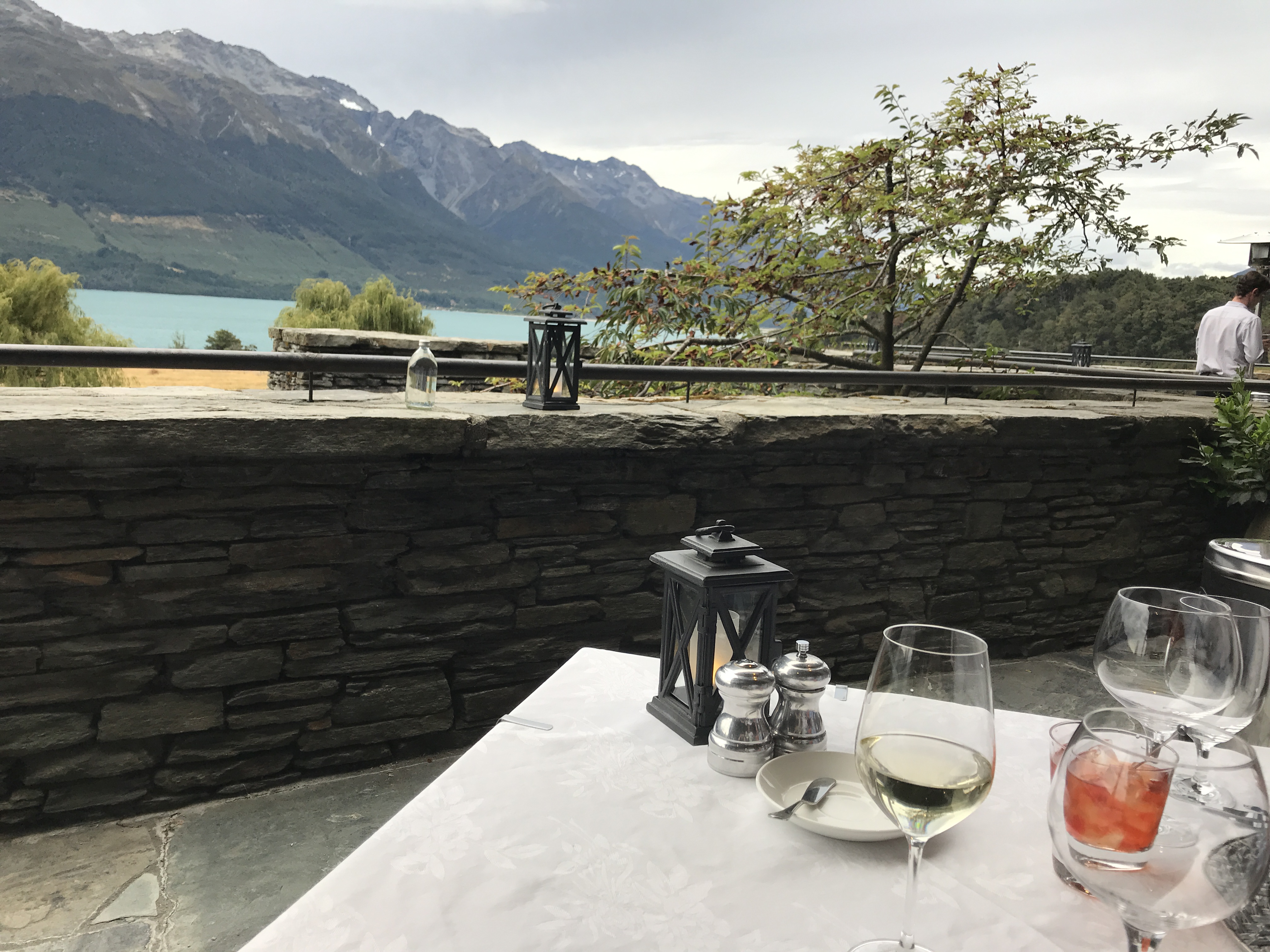 Blanket Bay Glenorchy near Queenstown review dinner with a view