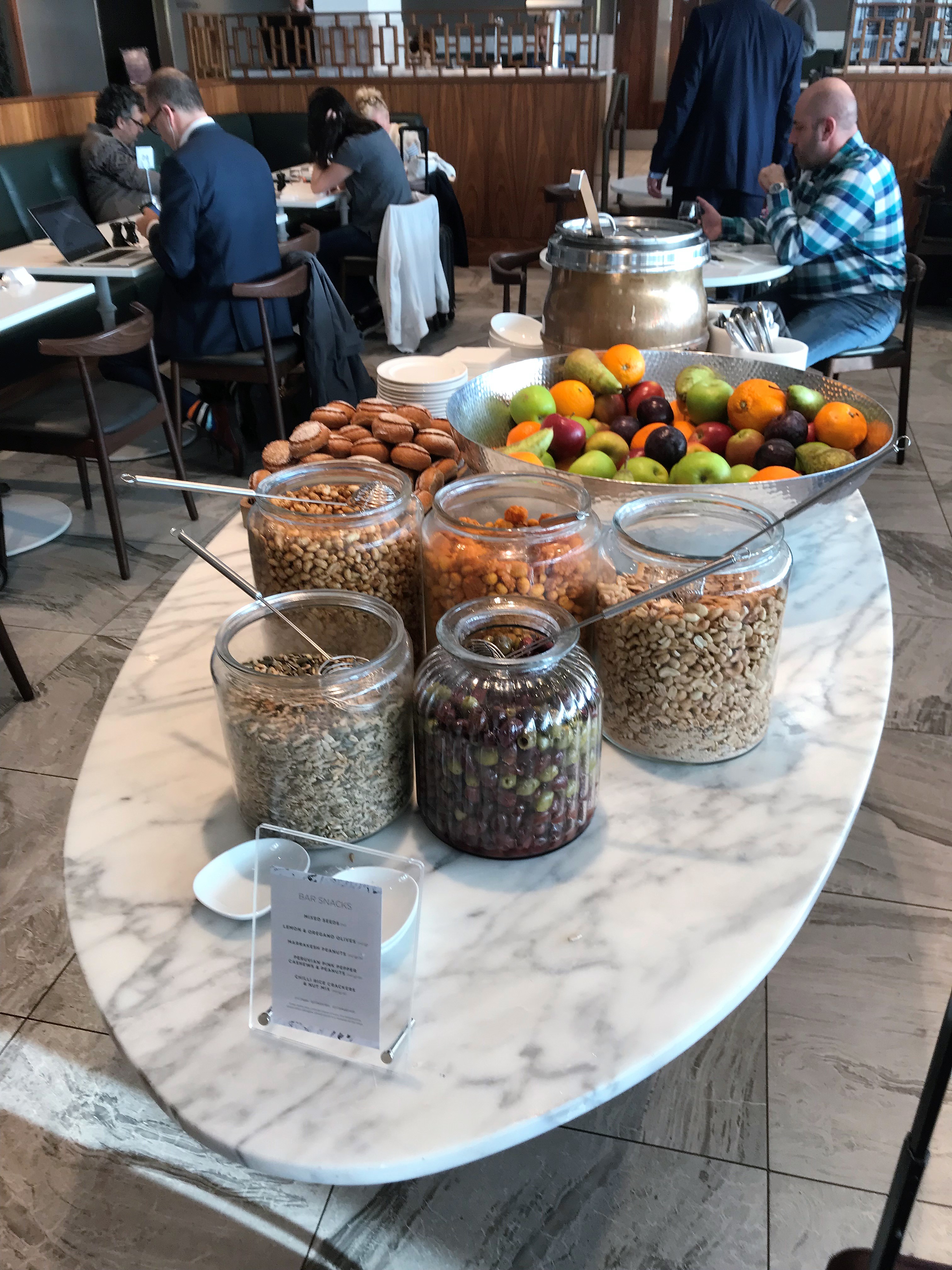 No 1 lounge Gatwick South review buffet table