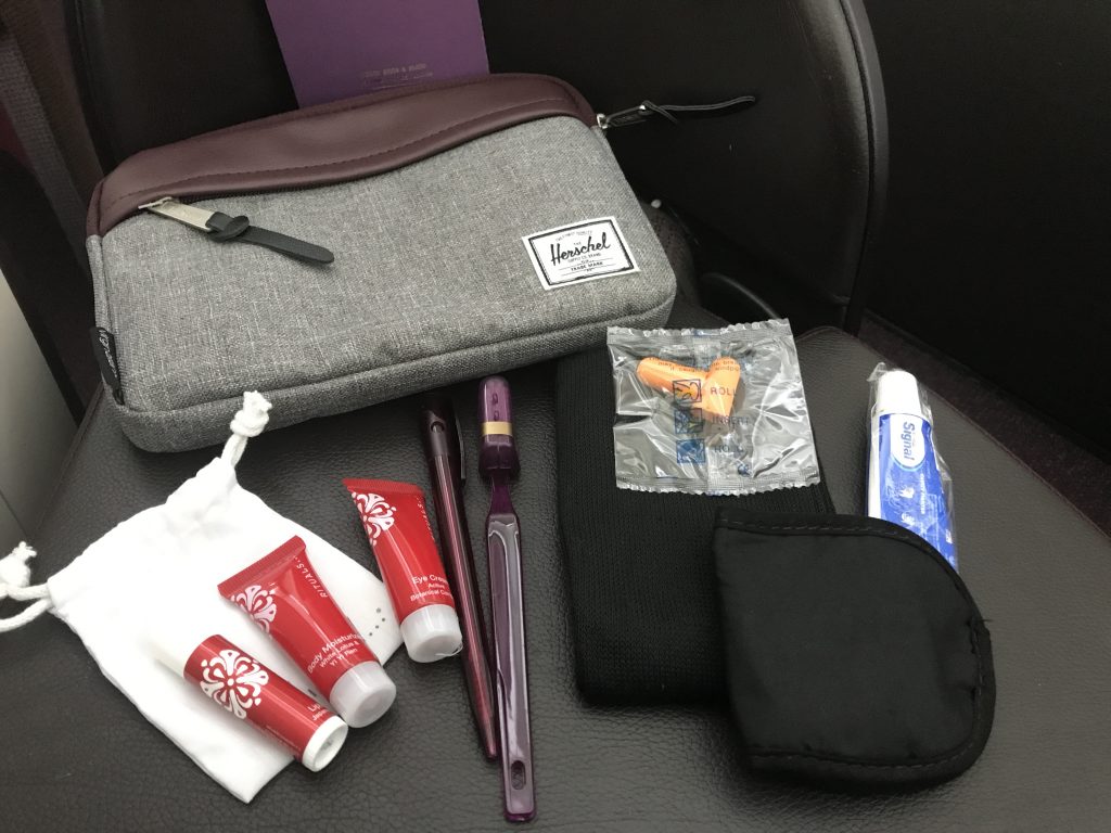 Virgin Atlantic B787 Upper Class Heathrow to Los Angeles review amenity kit