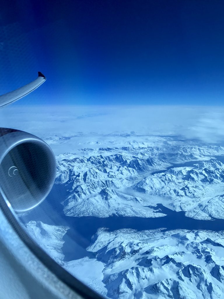 Virgin Atlantic B787 Upper Class Heathrow to Los Angeles review view of Greenland