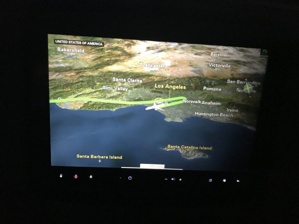 American Airlines First to Los Angeles-Honolulu domestic review TV screen