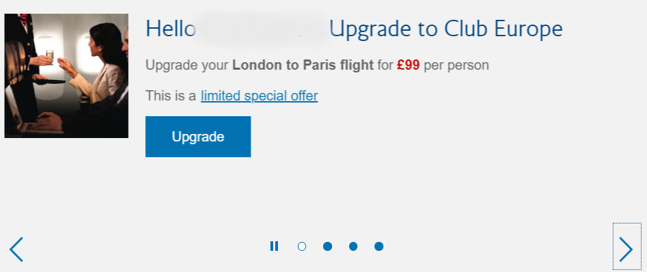 British Airways Upgrade Chart