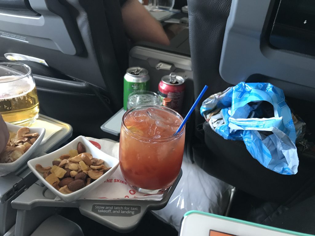 American Airlines First to Los Angeles-Honolulu domestic review bloody mary