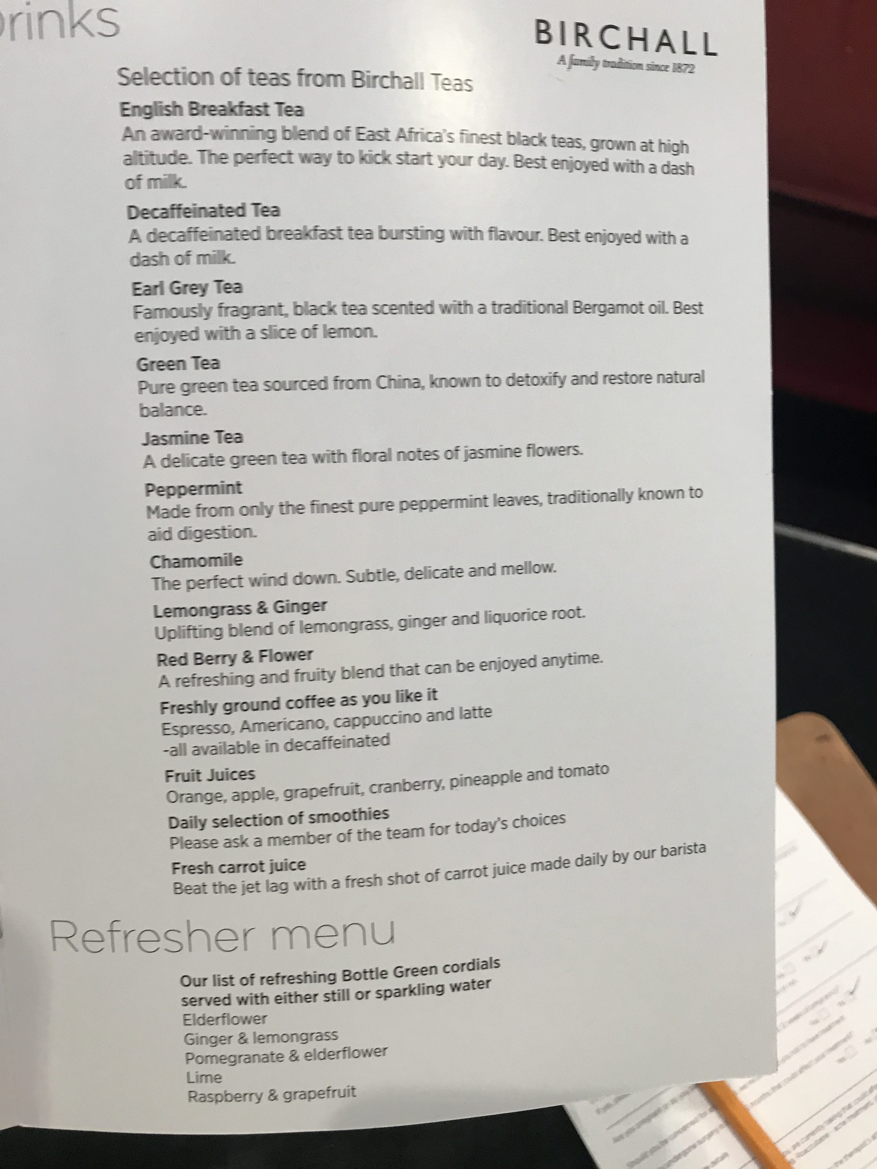 Virgin Atlantic B787 Upper Class night flight review revivals lounge menu