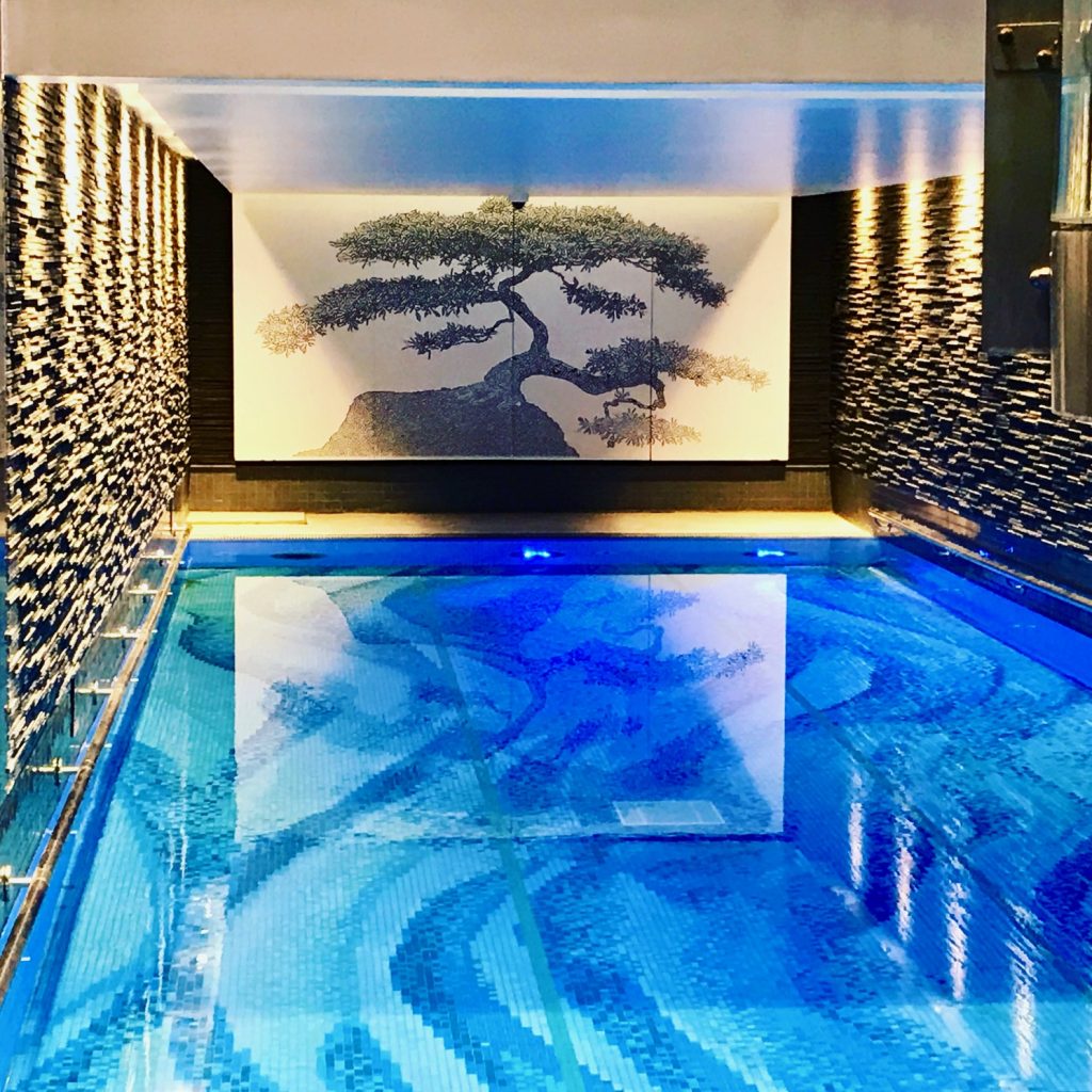 The newly updated pool at the Langham Hotel, London