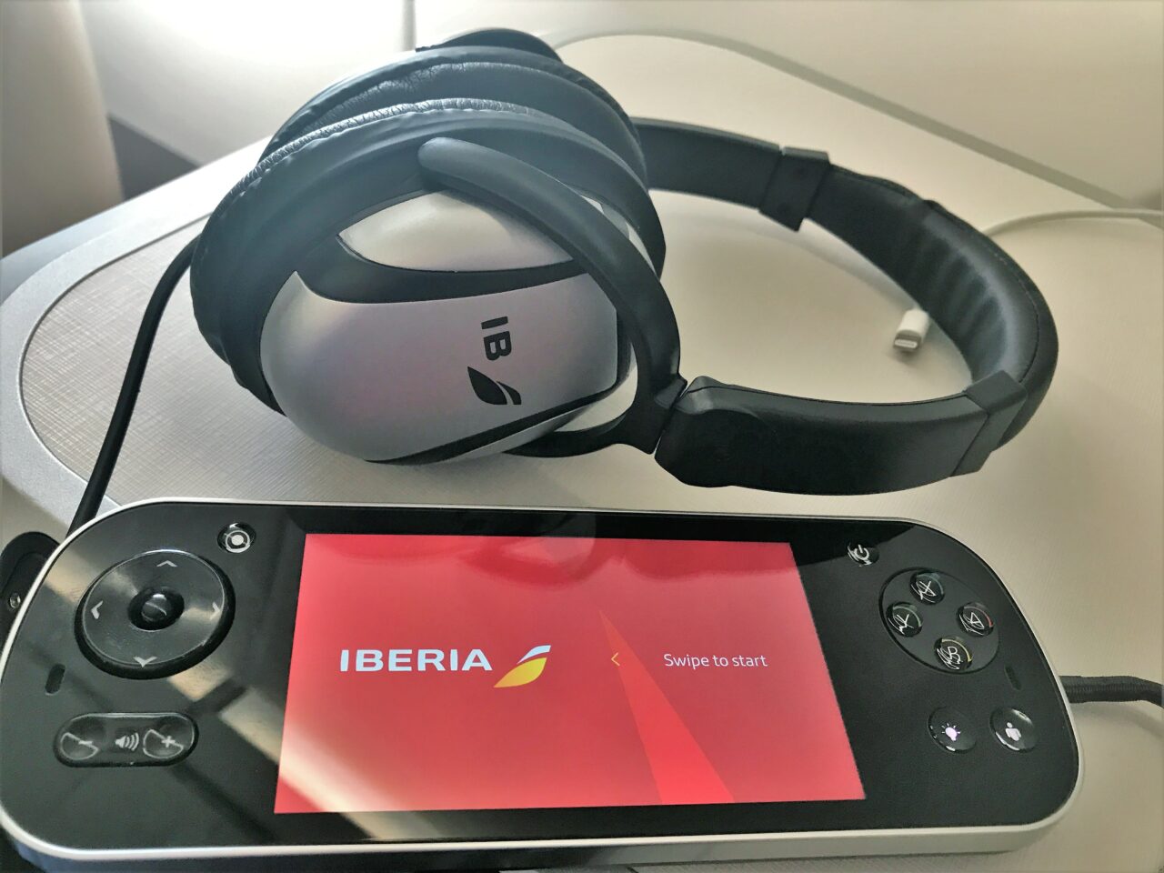 Iberia A350 business class short haul full review headphones and remote