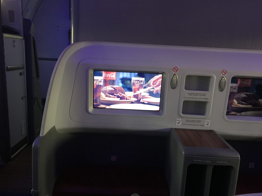 LATAM B787 business class review - Frankfurt to Madrid TV screen