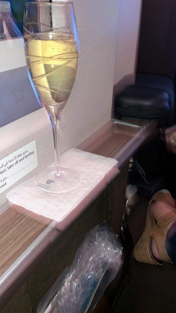 Oman air business class review champagne