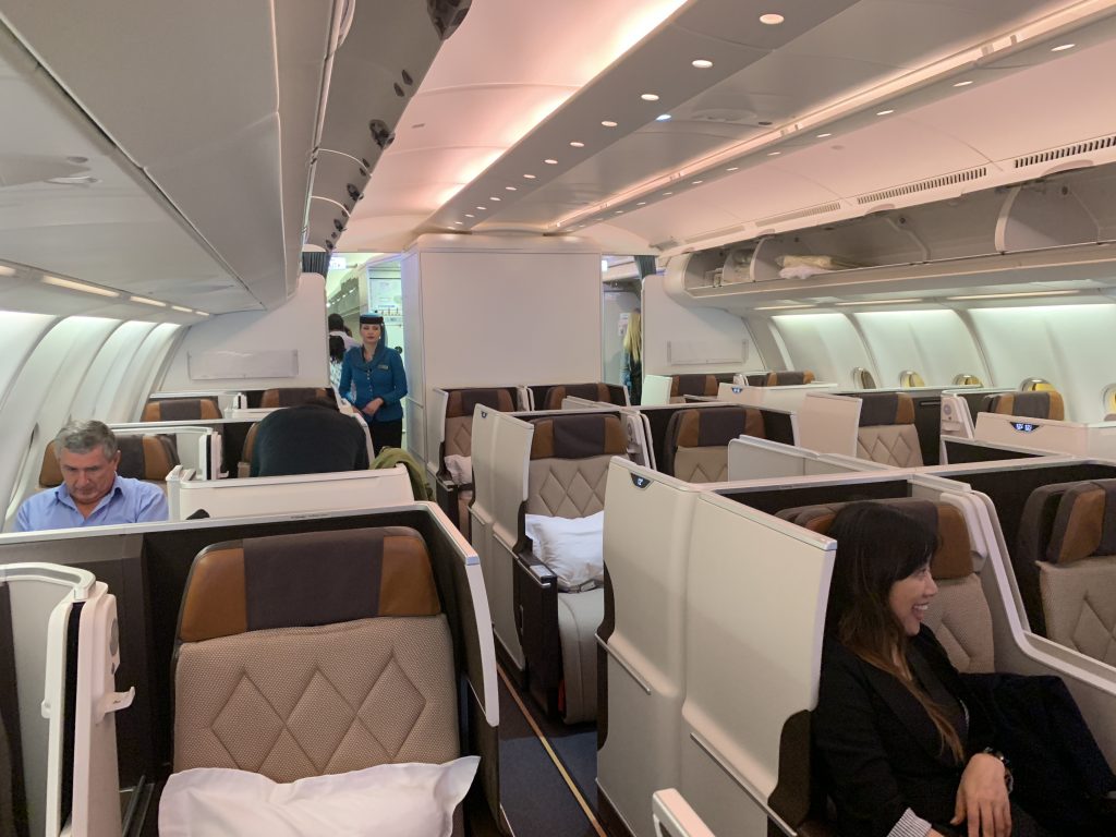Oman Air A330 business class cabin 