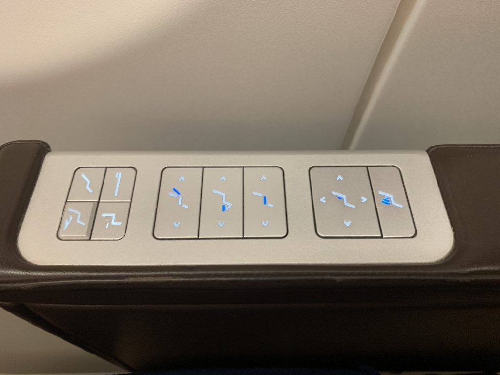 Oman Air A330 business class seat control 