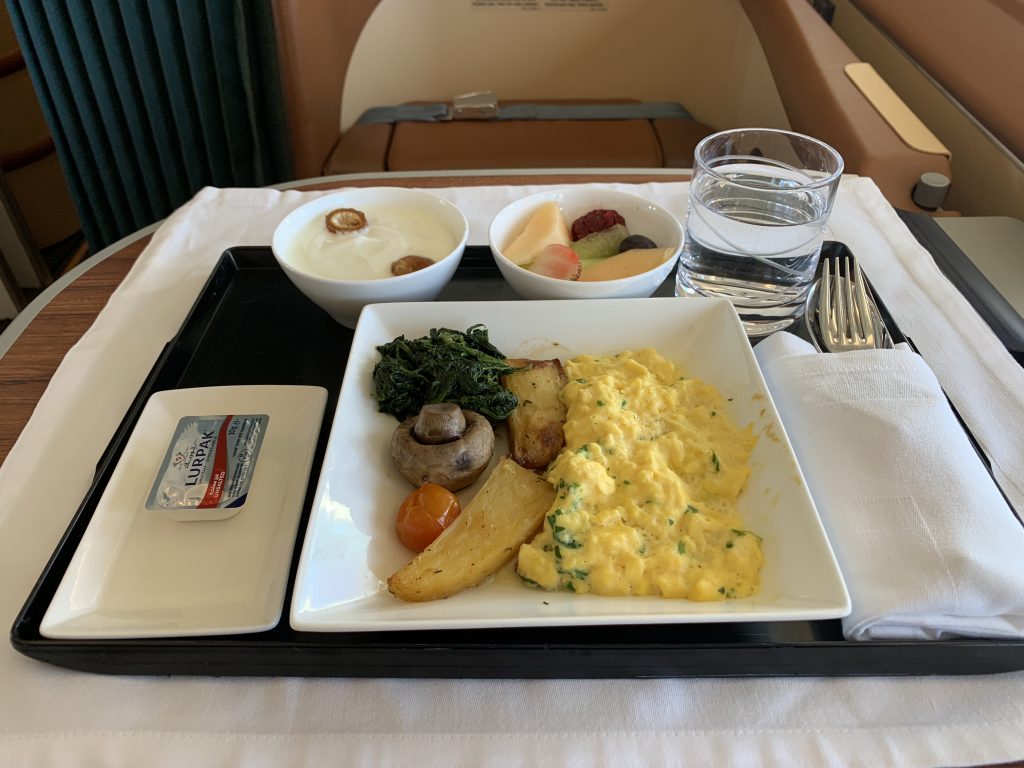 Oman Air A330 business class eggs 