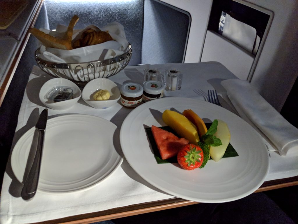 Malaysia Airlines A350 London – Kuala Lumpur First Class review fruit plate