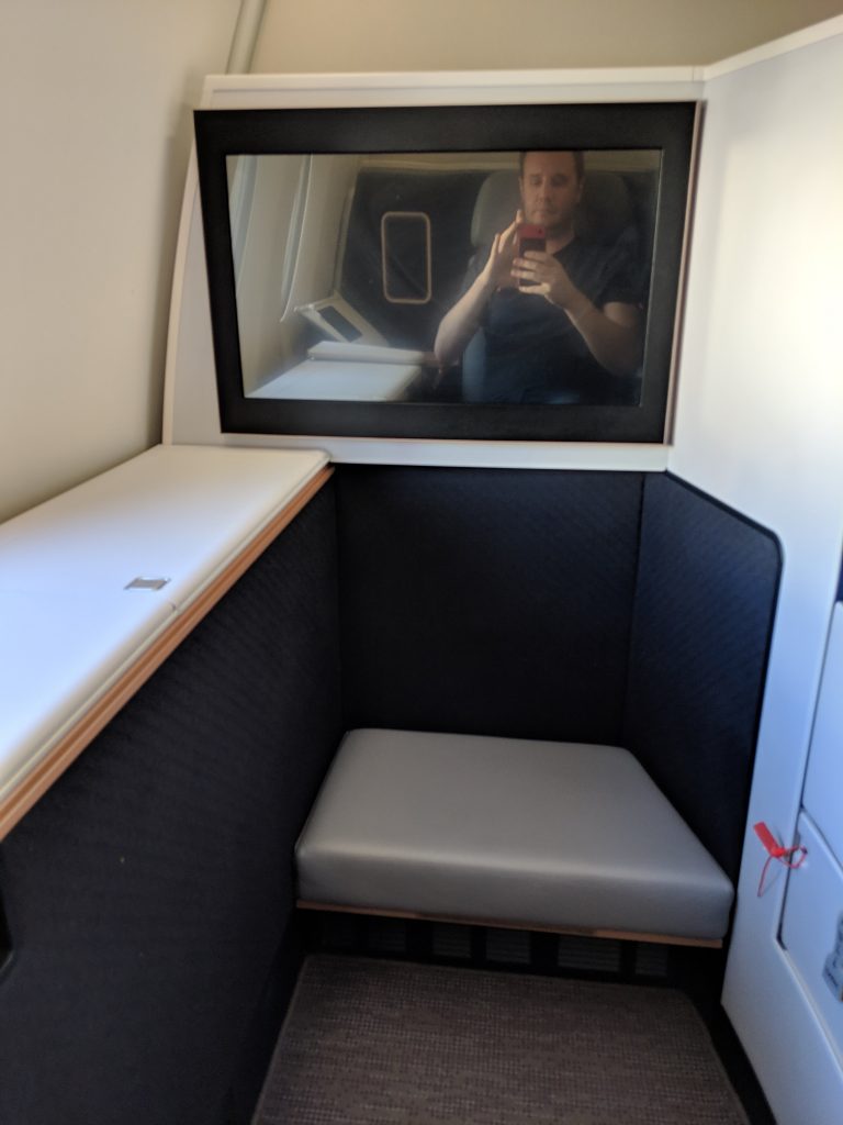 Malaysia Airlines A350 London – Kuala Lumpur First Class review first suite foot stool