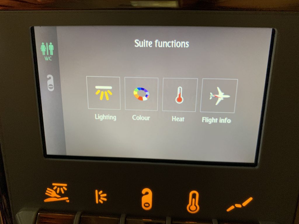 Emirates First class suite B777-300ER Seat Control