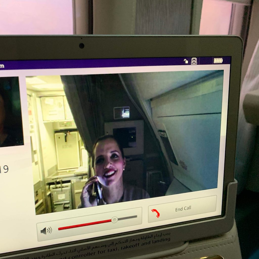 Emirates First class suite B777-300ER Video Calling