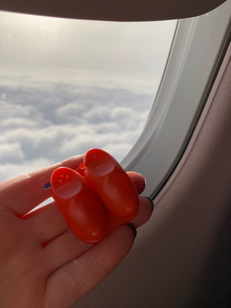 Funky clog salt and pepper pots on KLM