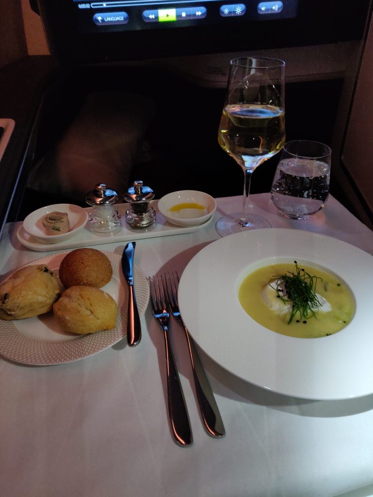British Airways First Class Onboard Offerings Soup 