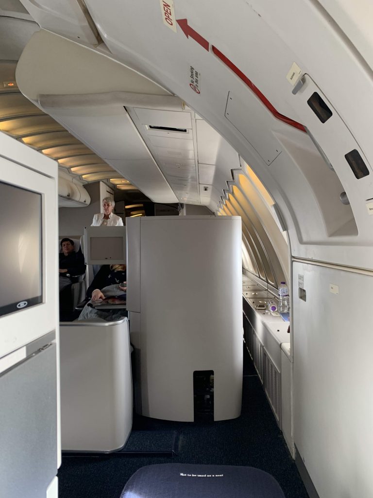 British Airways Club World upper deck cabin 