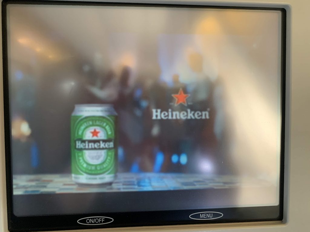 British Airways Club World upper deck IFE Screen 