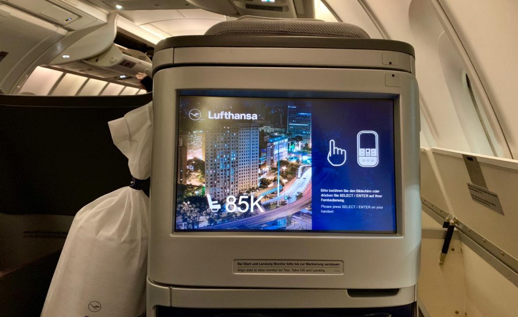 Lufthansa long haul business class IFE Screen