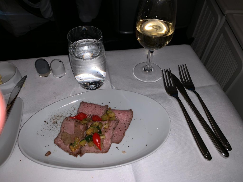 Lufthansa long haul business class food 