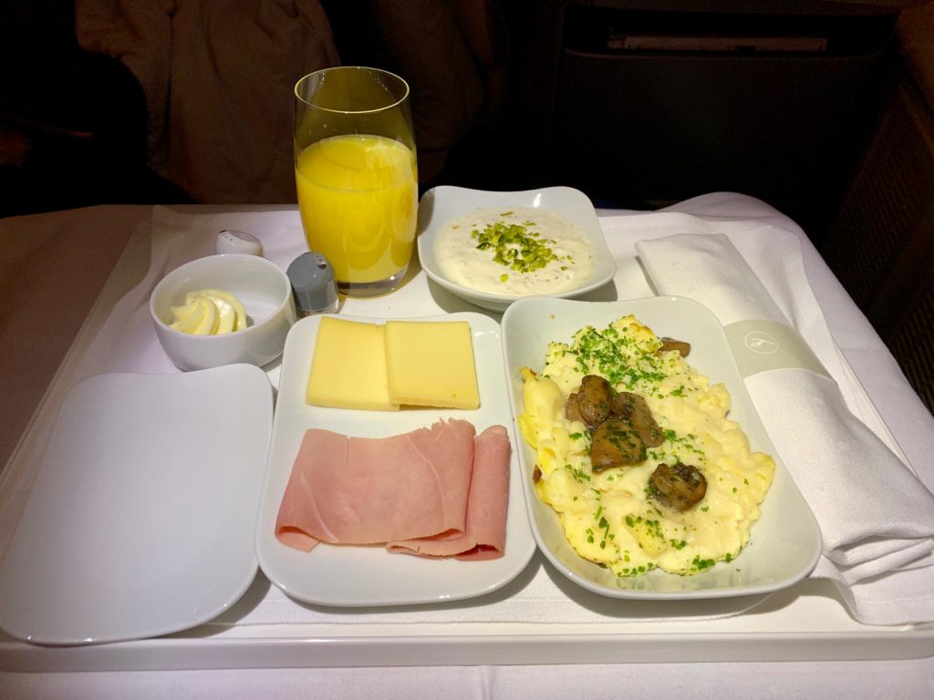 Lufthansa long haul business class meal 