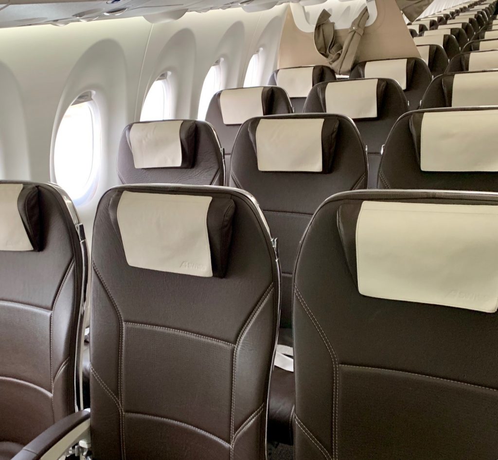 Swiss a220 bombardier C business class cabin