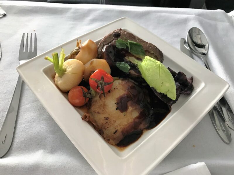 British Airways Club Europe E190 Flat Bed Food 