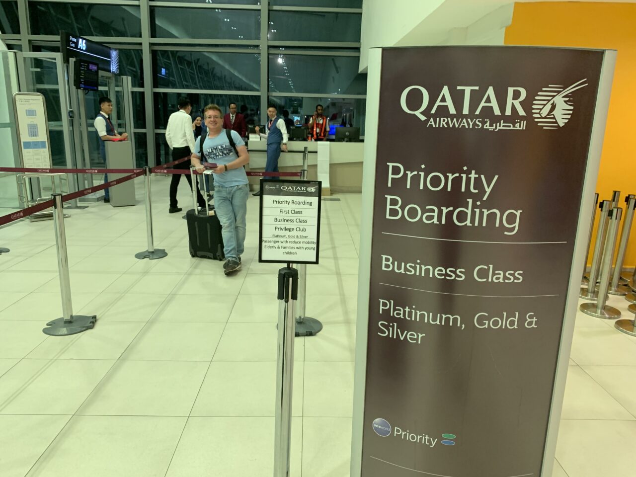 A330 qatar business class review boarding gate Penang