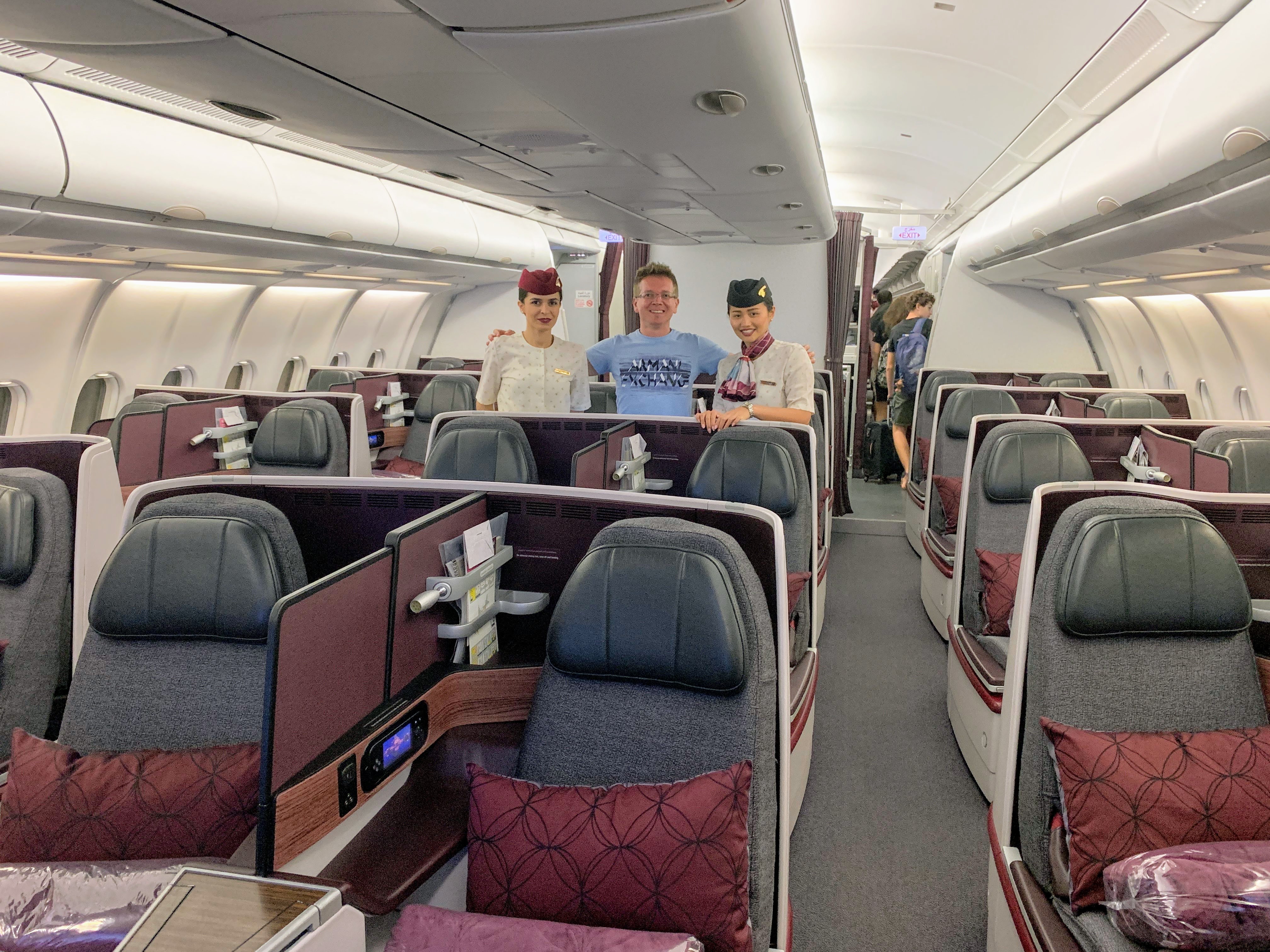 Qatar A330 business class review empty cabin
