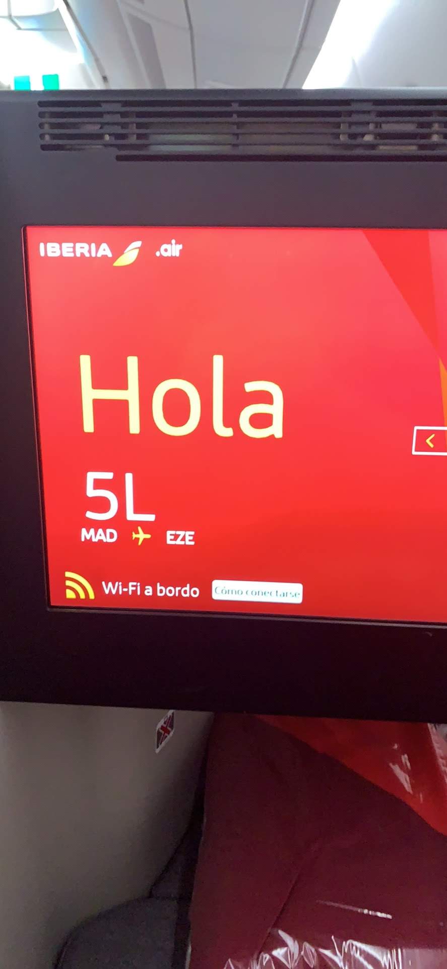 Iberia A350 business class IFE Screen 