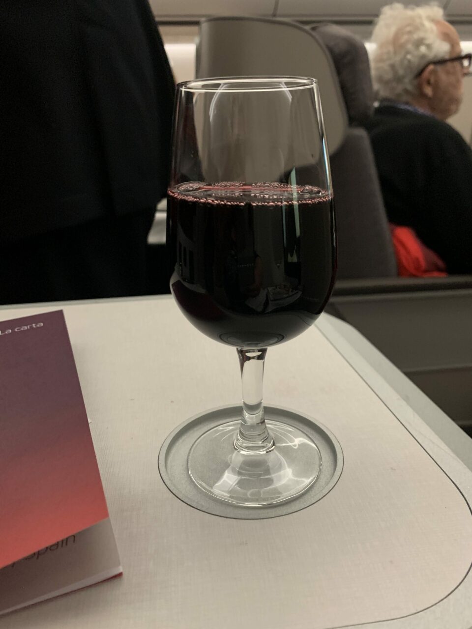 Iberia A350 business class wine