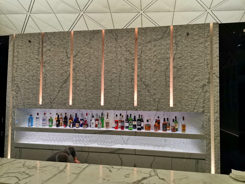 Cathay Pacific Airbus A350 Business Class Lounge Bar