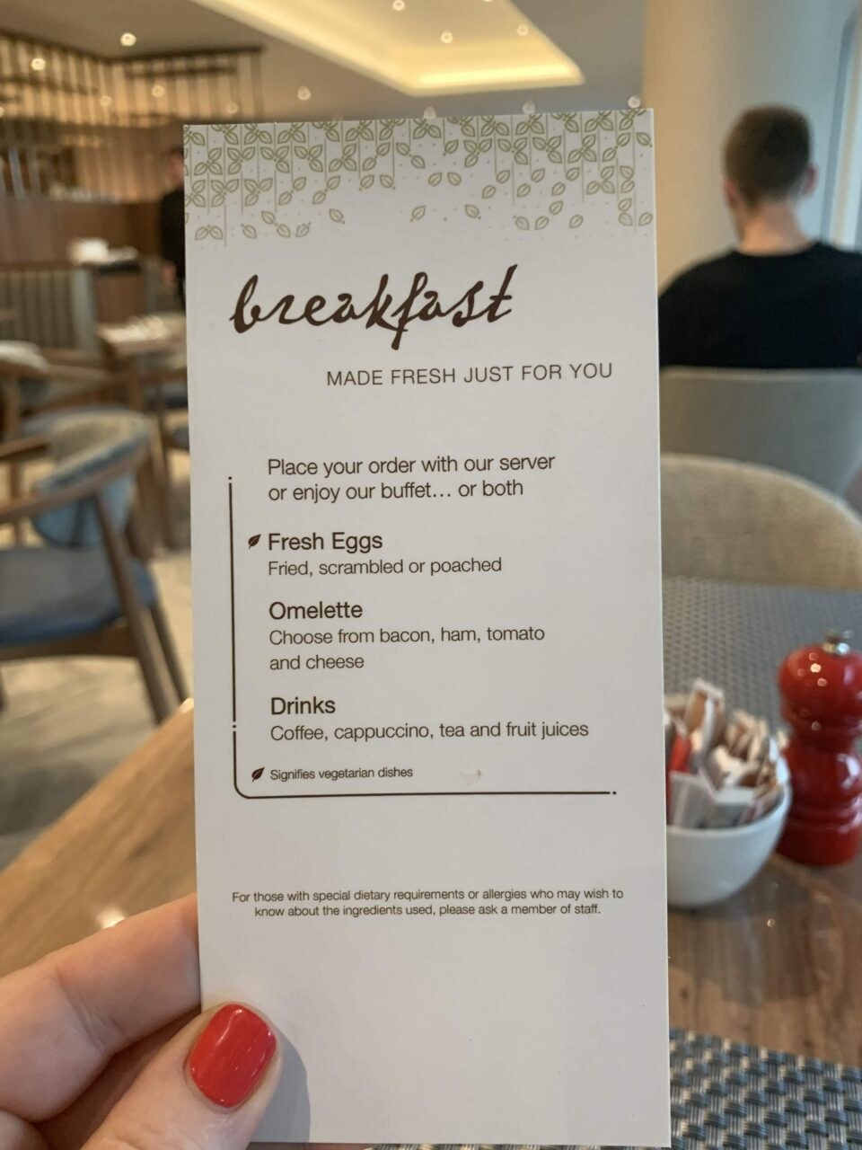 HGI T2 breakfast menu