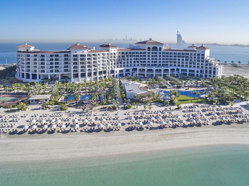 Aerial beach view of the Waldorf Astoria The Palm Dubai