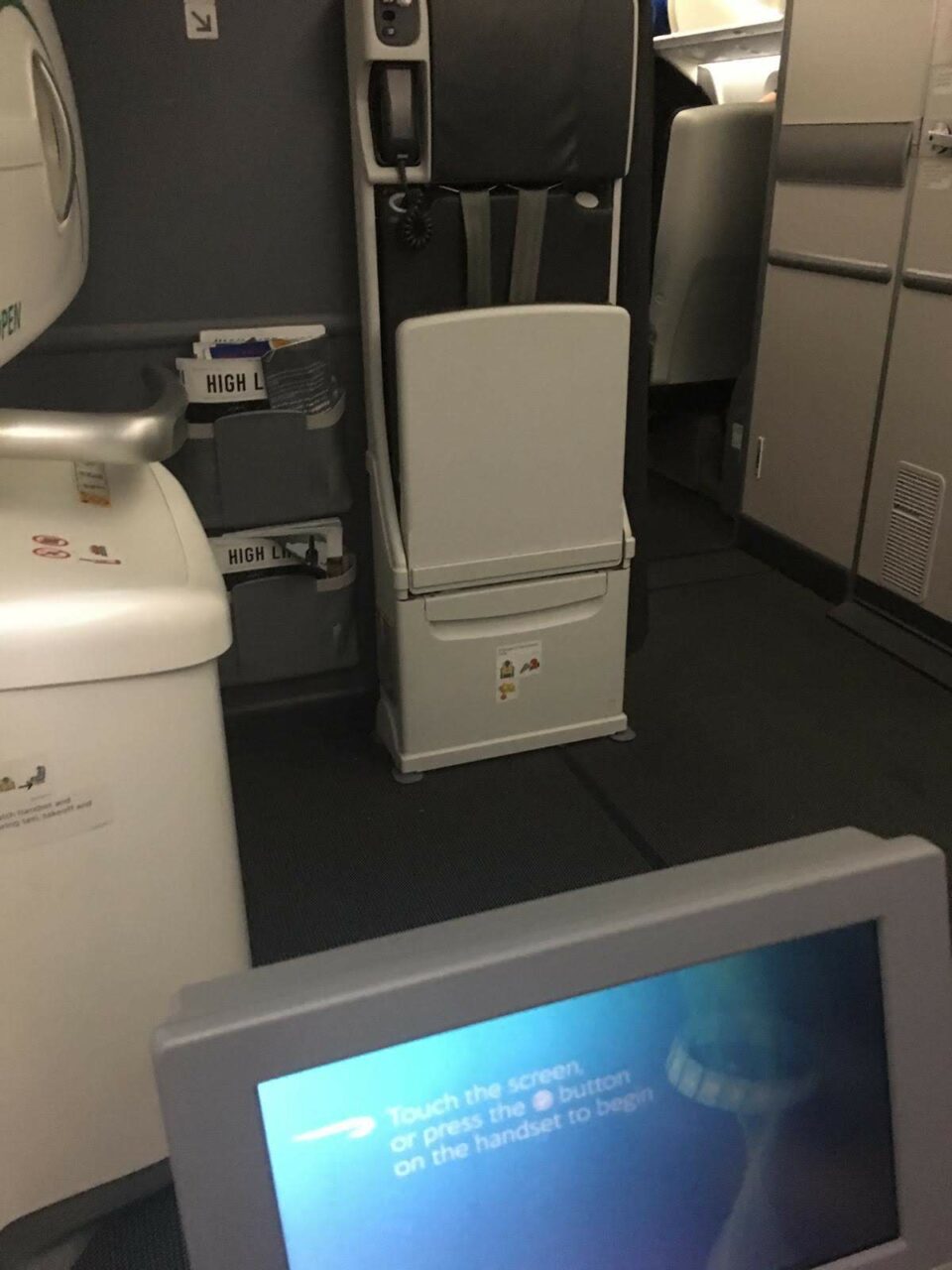British Airways B787 World Traveller IFE Screen 