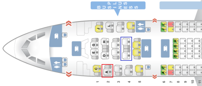 Iberia A330-200 business class Seat Map