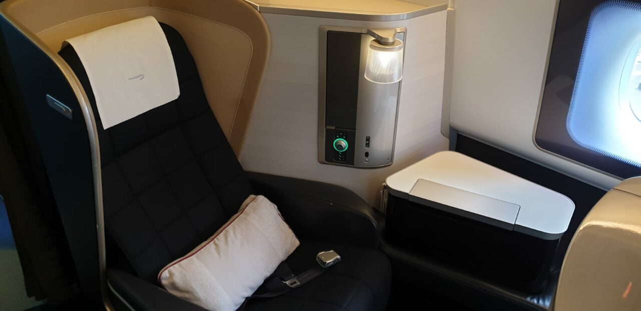 British Airways First Class refurbished seats up close