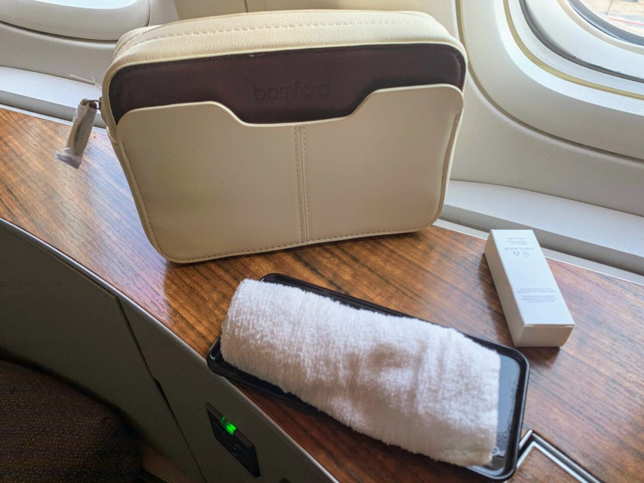 Cathay Pacific B777-300 First class amenities 