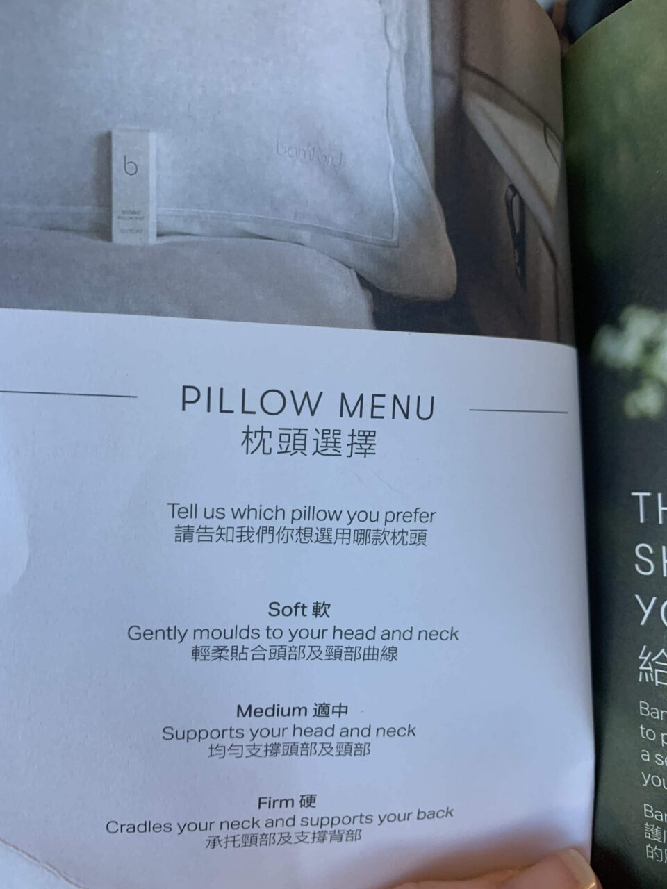 Pillow Menu 