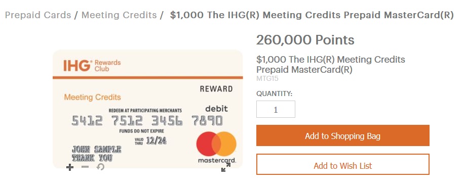 Ihg Rewards Redemption Chart